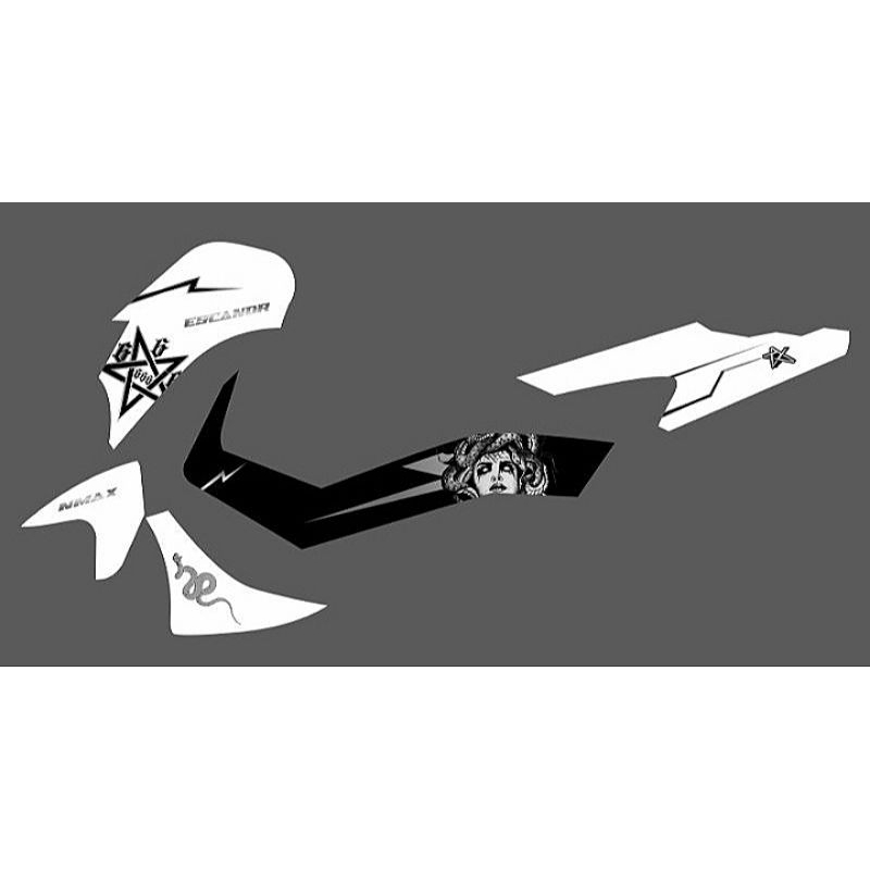 striping sticker NMAX new transparan custom motif medusa 666