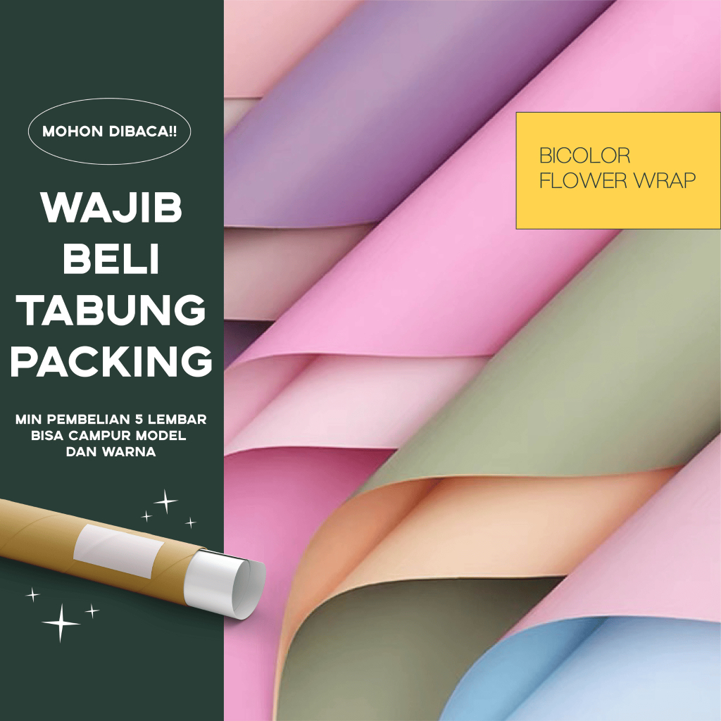 BICOLOR 1/2 Flower Wrapping Paper Kertas Bunga Cellophane