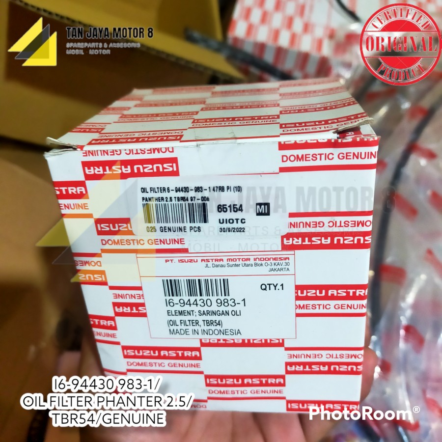 6-94430-983-1/OIL FILTER/FILTER OLI PHANTER 2.5/GENUINE