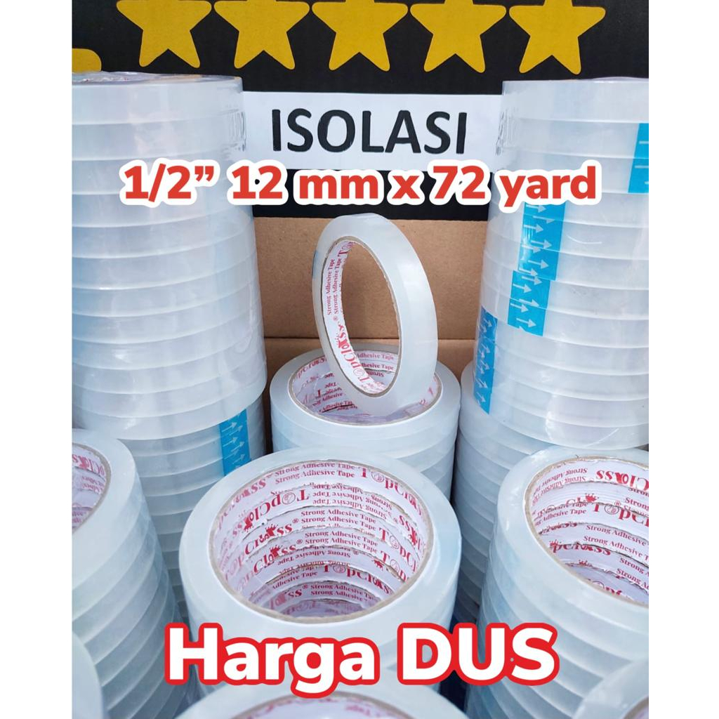 

Isolasi Selotip 1/2 inch ( 12 mm x 72 Yard ) Super Grosir Harga Karton