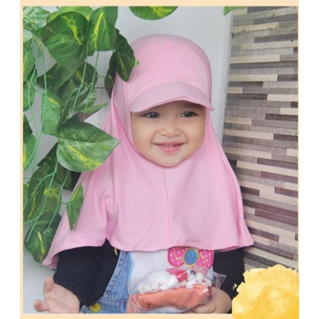 jilbab topi / hijab bayi topi jiltop usia 0-2,5thn