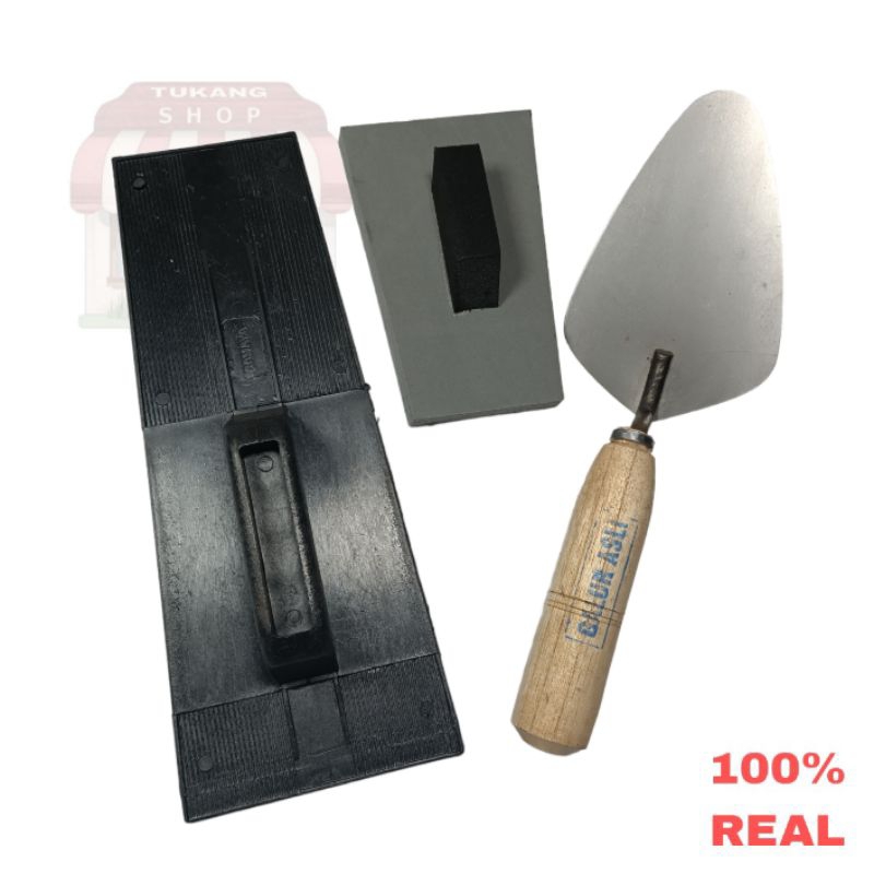 paket roskam pvc + sendok semen oval + gosokan spon aci
