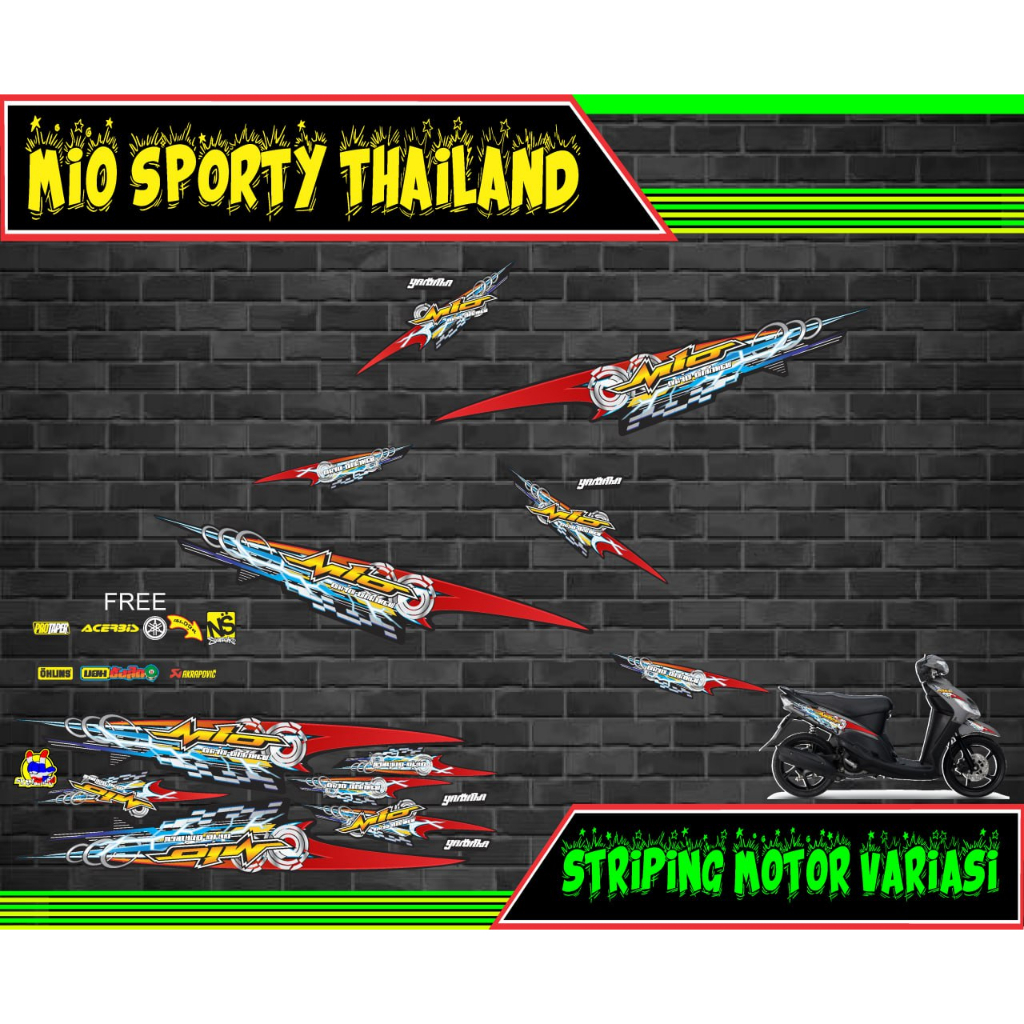 striping stiker motor mio sporty thailand