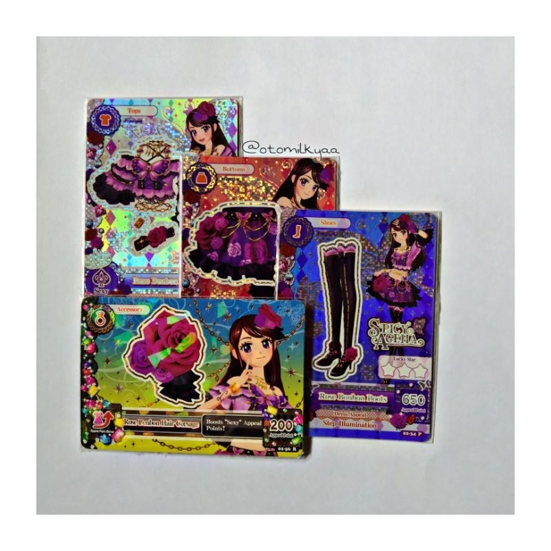 kartu aikatsu premium spicy ageha ran rose bonbon