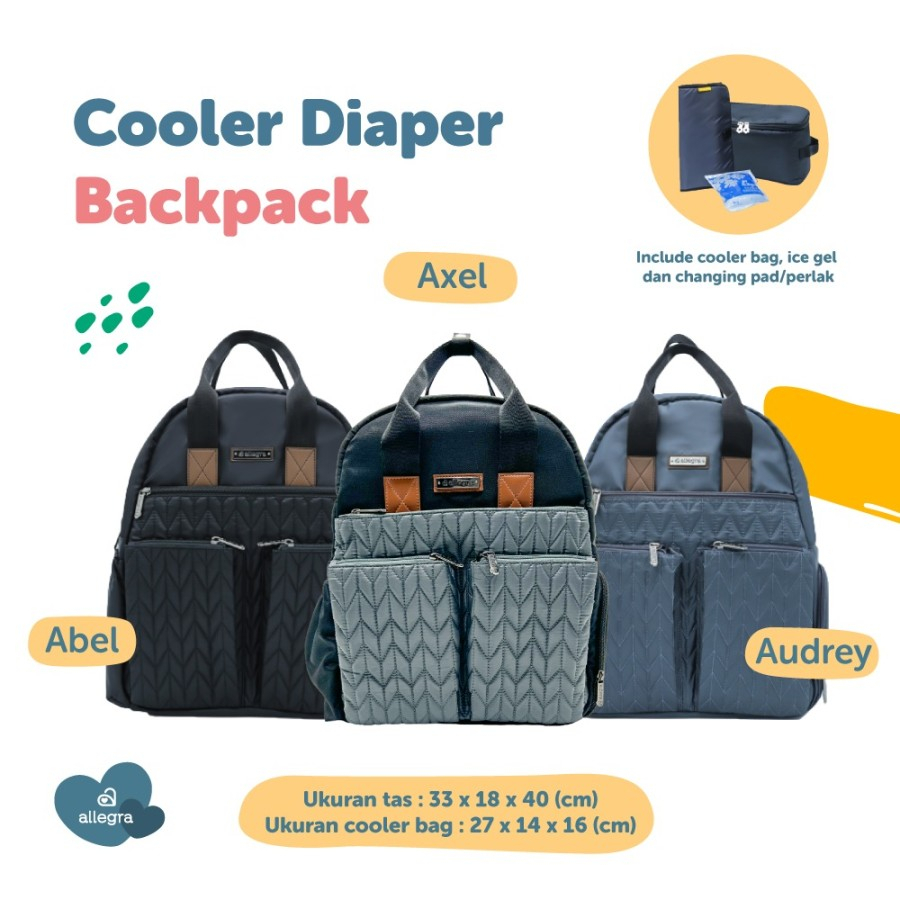 ALLEGRA COOLER DIAPER BACKPACK AUDREY ABEL AMELIA - TAS ASI BAYI