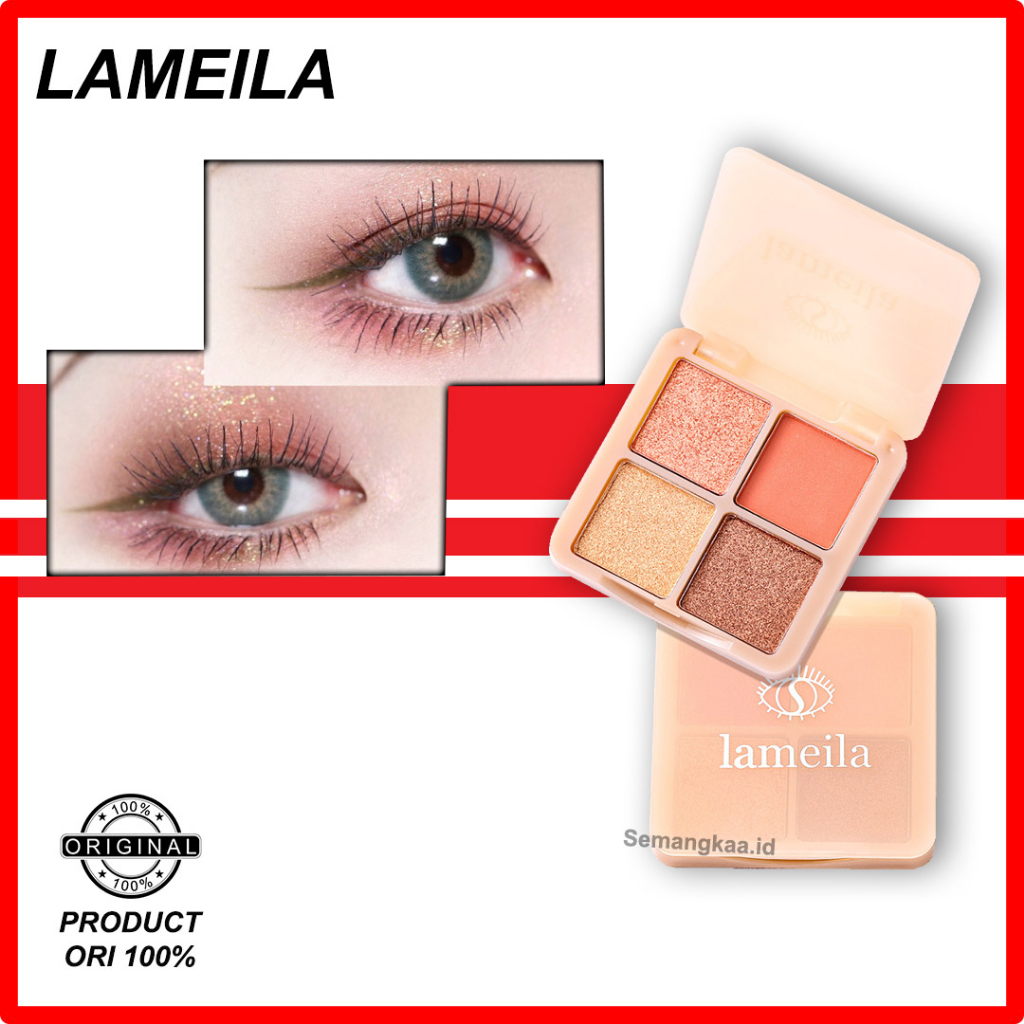 LAMEILA Make Up Eyeshadow Matte 4 Warna Palette Kosmetik mata gliter  LA215
