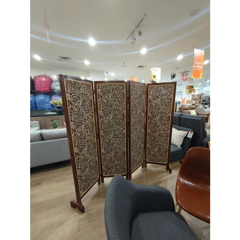 PENYEKAT RUANGAN KAYU DAUN | PEMBATAS RUANGAN | SKETSEL