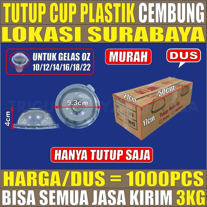 Lid Tutup Cembung Untuk Gelas Plastik Oz Oval Rata Per Dus Semua Jasa Kirim SBY