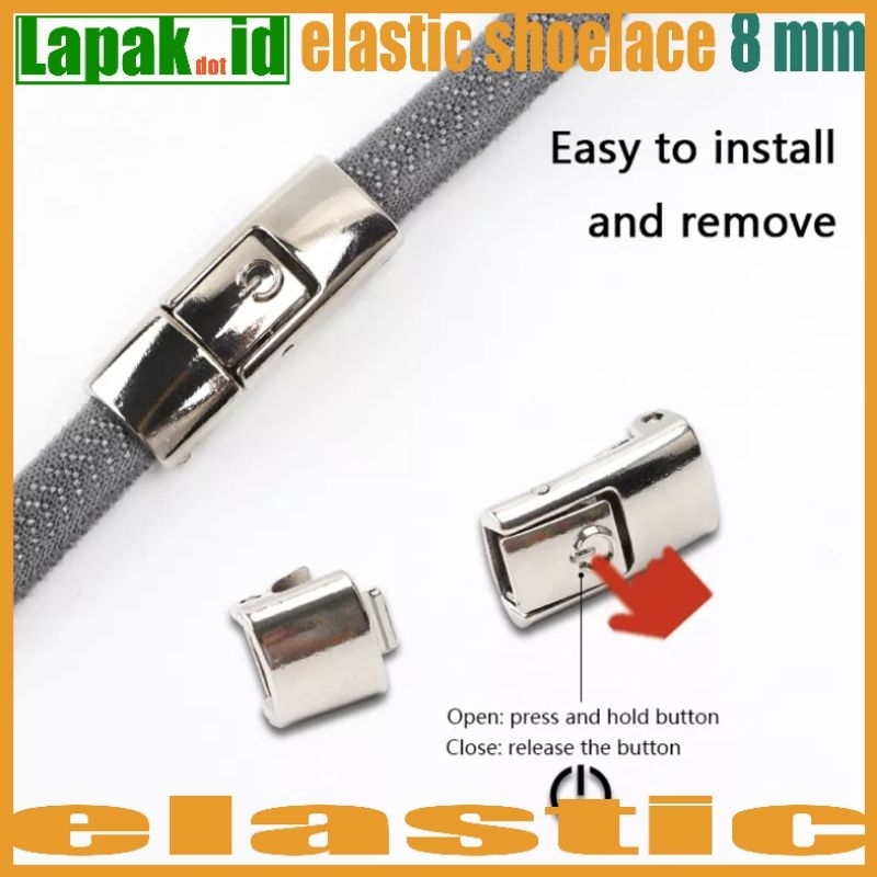 lazy elastic shoelace flat push lock lebar