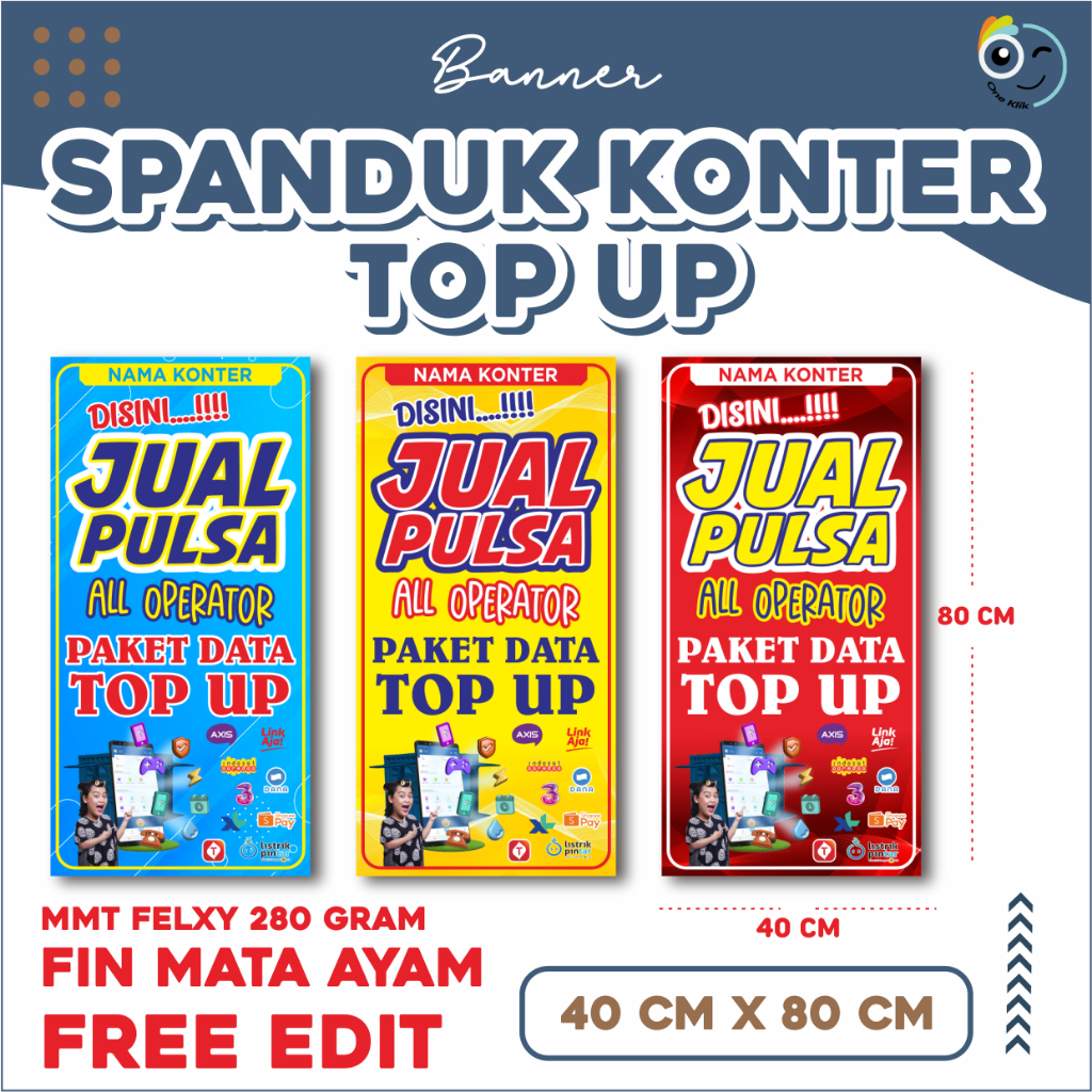 Spanduk Banner Konter Model Top Up / Spanduk banner konter murah -Oneklik.1