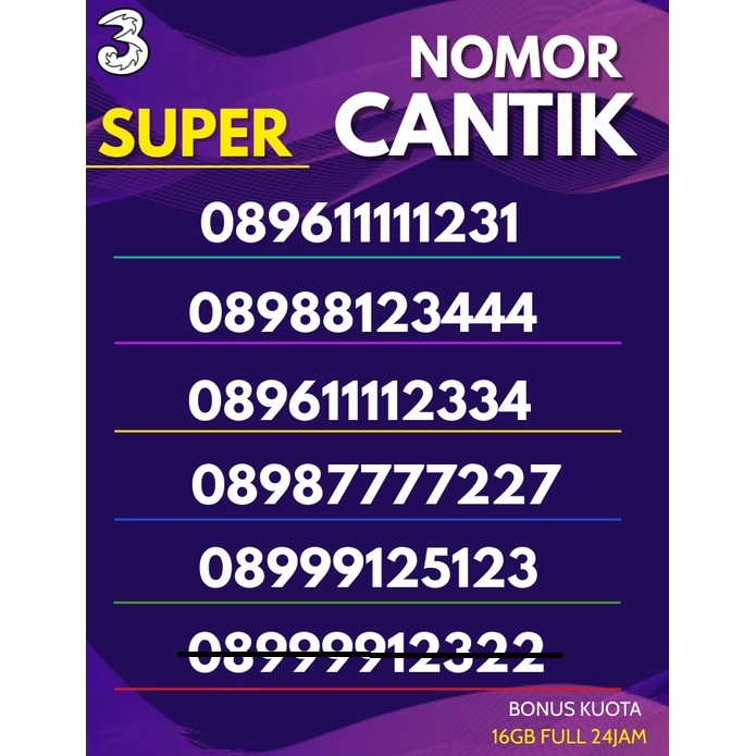 Nomor Cantik Tri Super