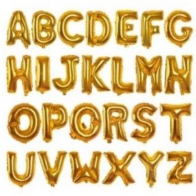 GOLD - Balon Huruf / Balon Angka / Balon Foil Huruf / Balon Foil Angka / Balon Foil Huruf Angka di S