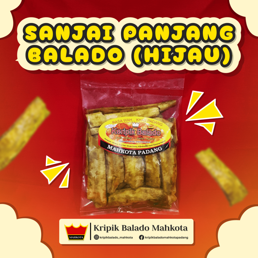 

Keripik Sanjai Balado (Panjang, Cabe Hijau)