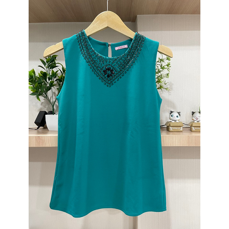 Atasan hijau tosca green Baju wanita