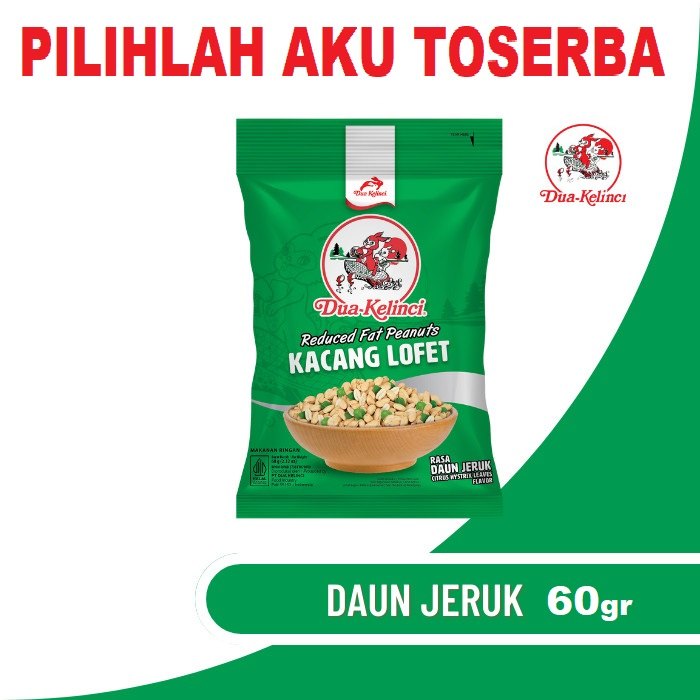 DUA KELINCI KACANG LOFET DAUN JERUK - ( HARGA 1 DUS ISI 40 BUNGKUS )