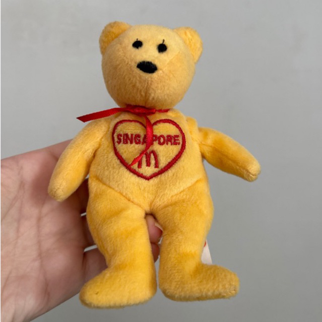 vintage 2006 TY mcd bear kuning boneka mini pl