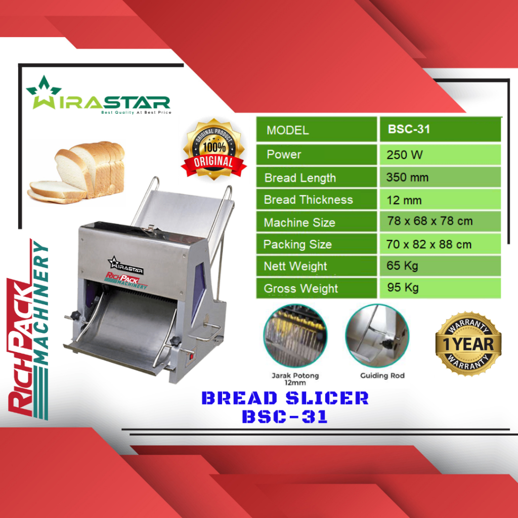 Wirastar BSC-31 Bread Slicer Machine Mesin Pemotong Roti