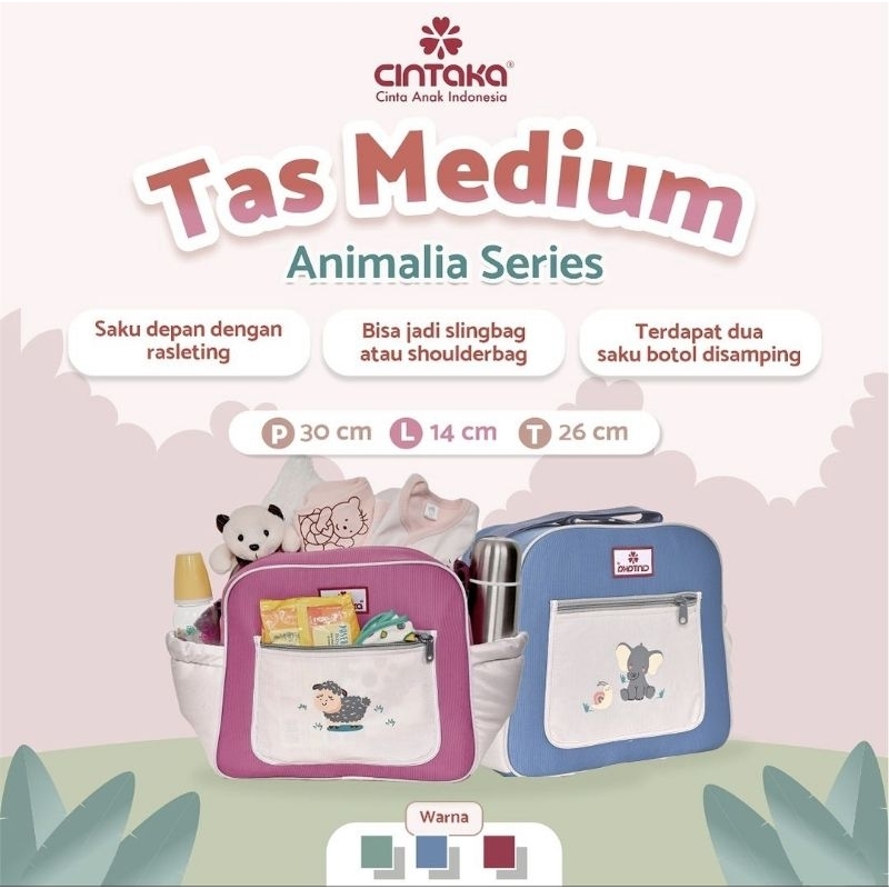 Cintaka Tas Bayi Medium Saku Print Animalia Series - CBT 3152