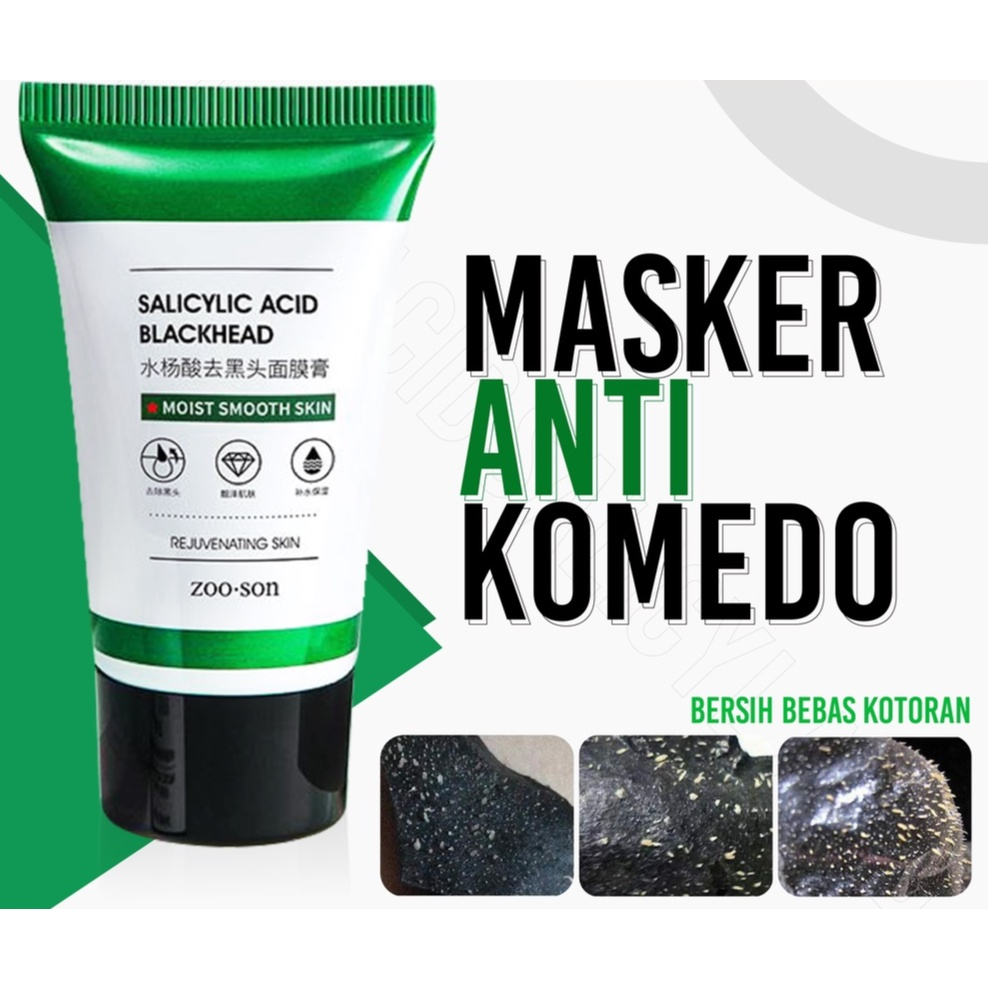 [COD] ZOO SON Salicylic Acid Blackhead Mask Masker Arang Hitam Pengangkat Komedo