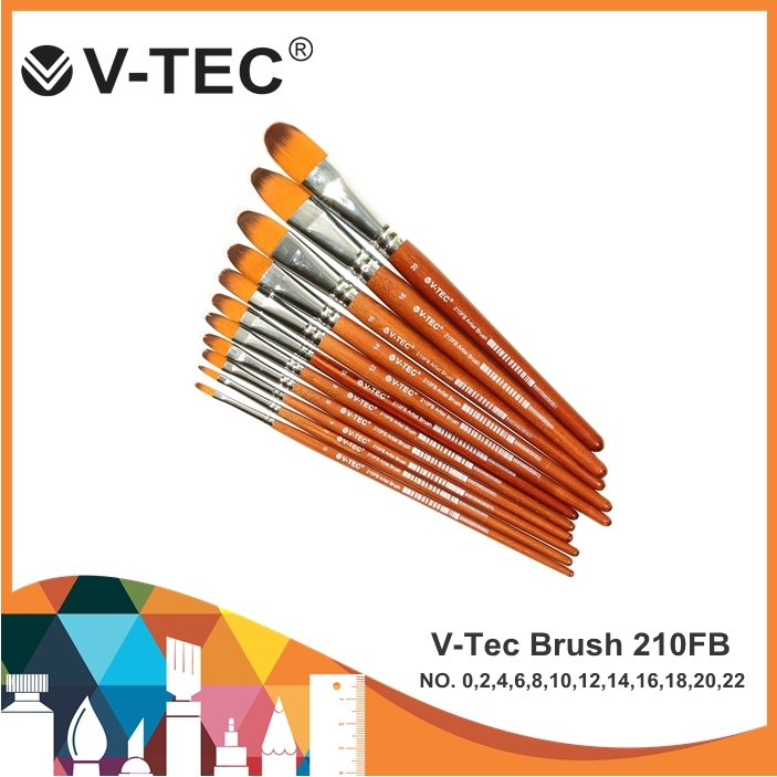 

V-Tec Artist Brush 210FB / Kuas Lukis / Kuas Oval / Filbert Brush