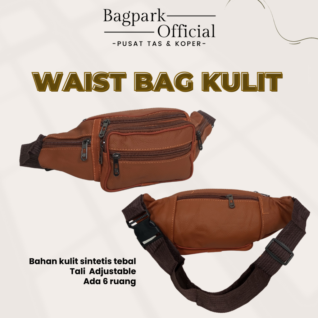 Tas Pinggang Pria Kulit Waist bag Pria Import Tas Selempang Pria Kekinian Tas Pinggang Kulit Kekinian