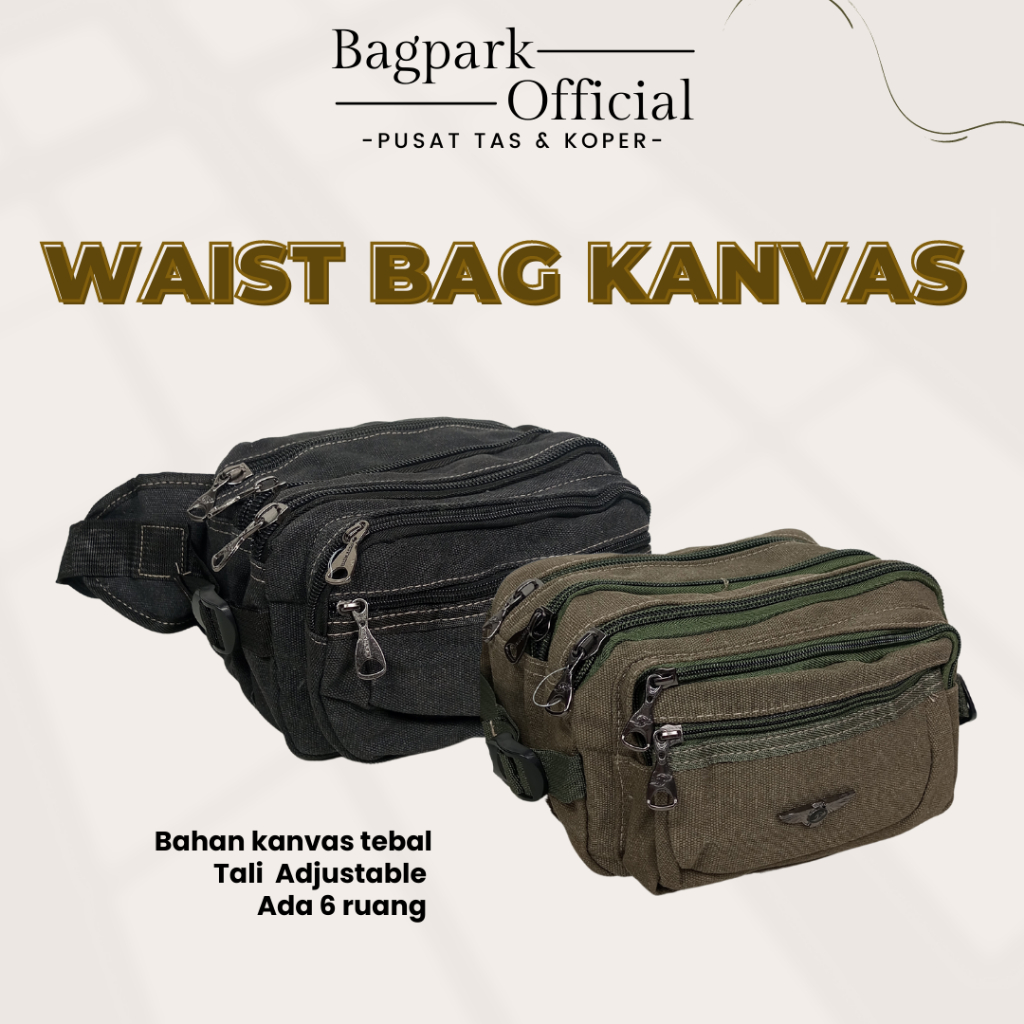 Tas Pinggang Pria Fortune Kanvas Tas Waistbag Pria Tas Selempang Pria Tas Pinggang Pria Import Terbaru