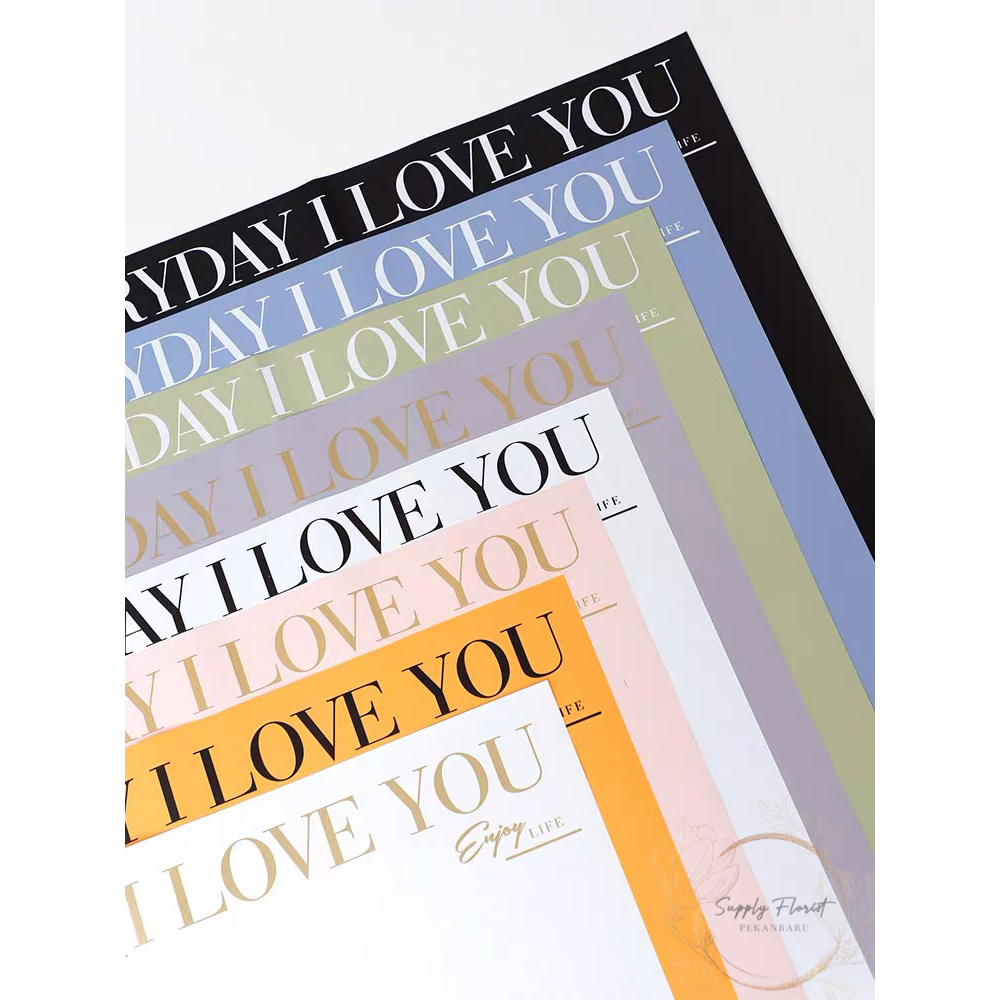 

SUPPLYFLORIST - (5 LEMBAR) FLOWER WRAPPING I LOVE YOU CELLOPHANE WATERPROOF KERTAS BUKET BUNGA FLOWER WRAP
