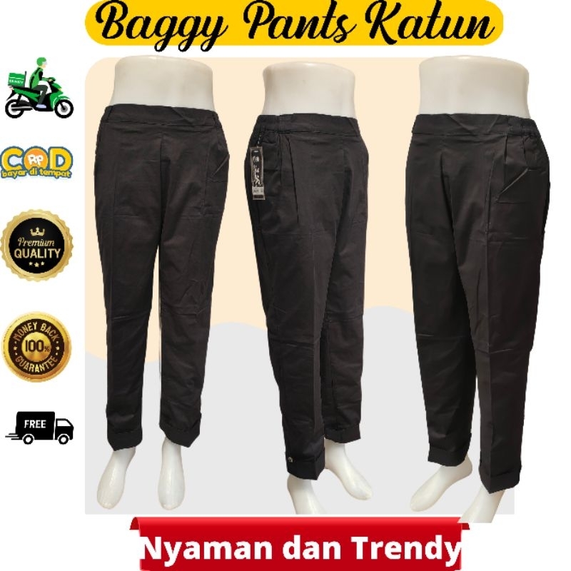 BAGGY PANTS WANITA KATUN STRETCH baggy pants wanita jumbo baggy pants wanita karet pinggang baggy pants wanita katun twill baggy pants katun Stretch premium celana baggy pants karet pinggang celana baggy pants katun wanita celana katun baggy pants wanita