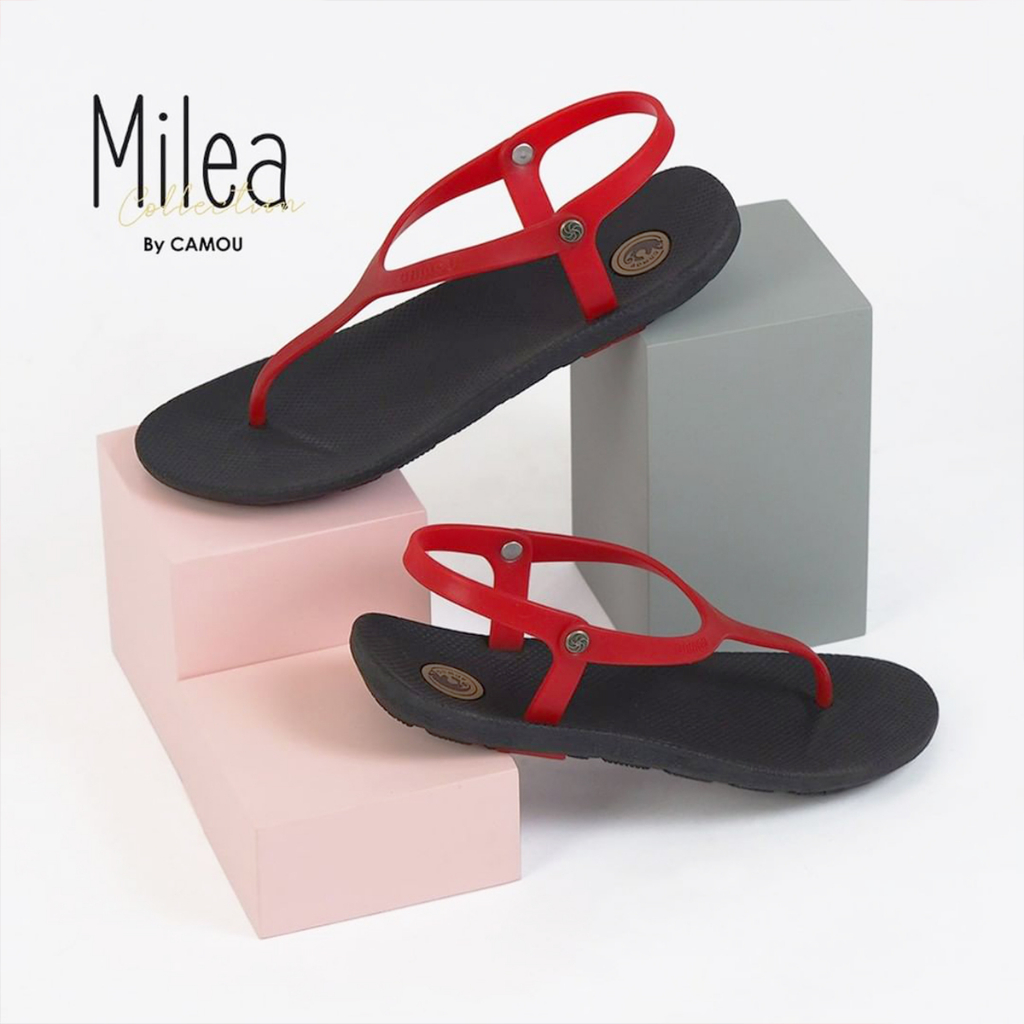 Camou Sendal - MILEA All Varian Sandal Tali Jepit Wanita Casual Flat Anti Slip Licin Kuat Tidak Mudah Putus Tersedia Ukuran 36-41