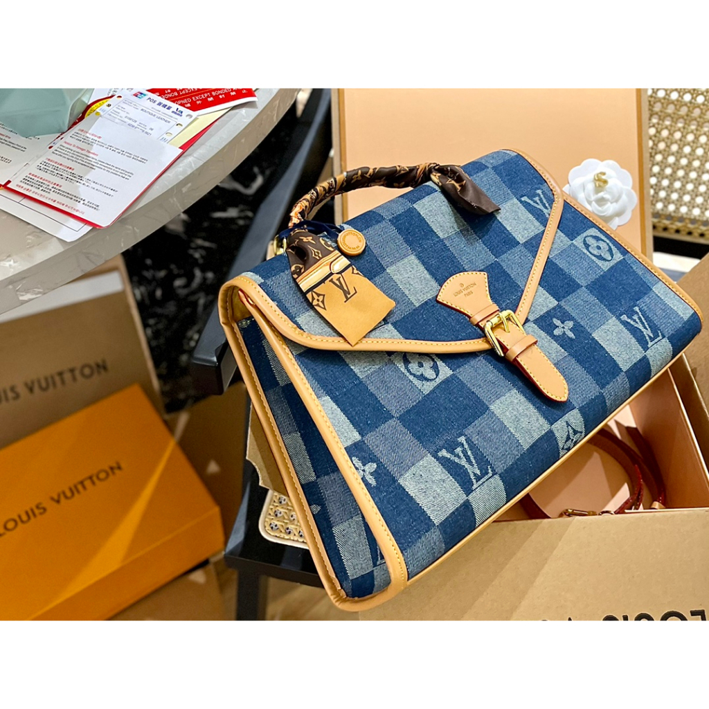 Lv Medieval Denim Nurse Bag