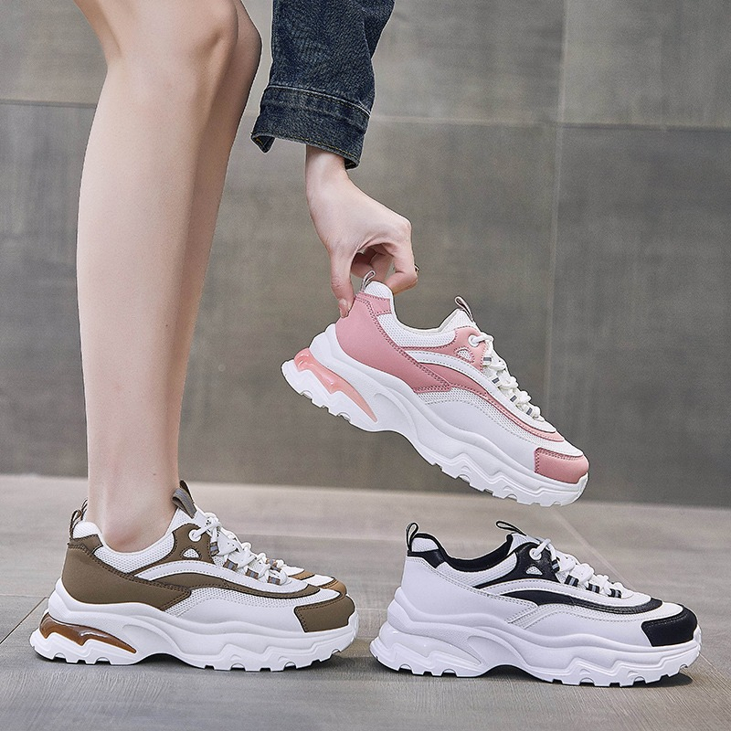 Sepatu Sneakers Wanita Import Putih Tinggi Korea Olahraga Kasual 1052