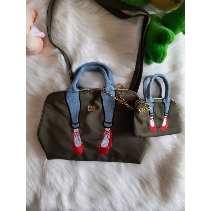 Tas selempang wanita hijau army baru