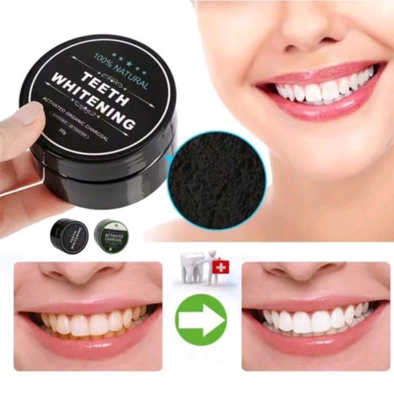 GRATIS ONGKIR COD TERMURAH MEDAN Pemutih Gigi Teeth Whitening Actived Charcoal Powder