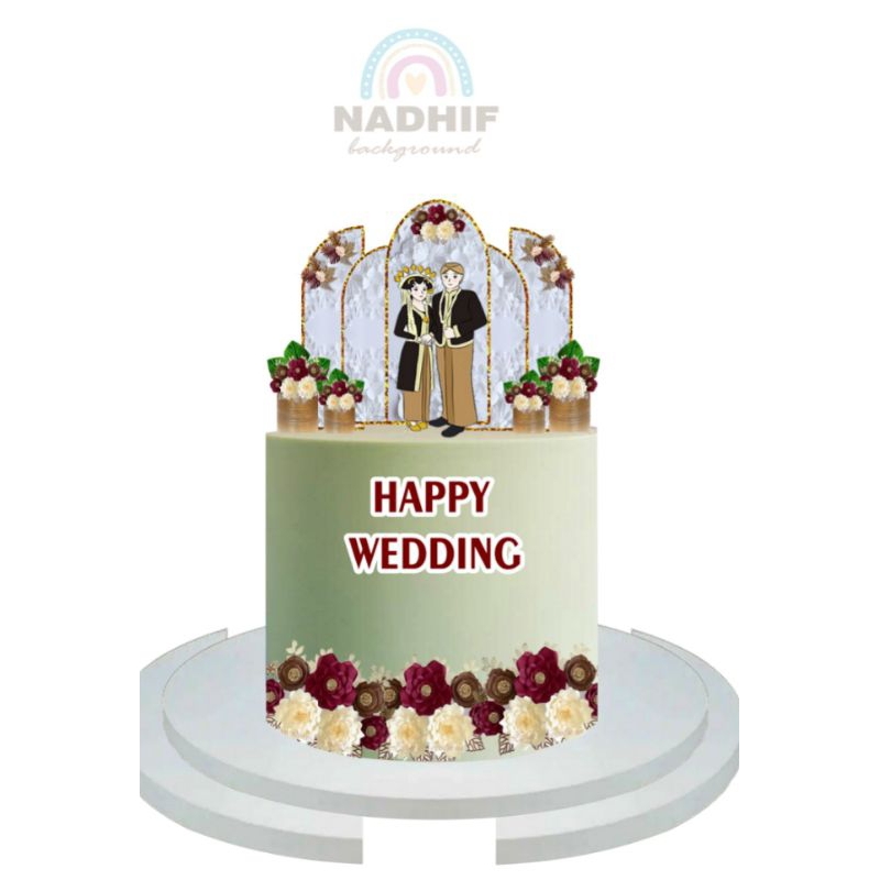 TOPER WEDDING MINIMALIS/HIASAN KUE PENGANTIN