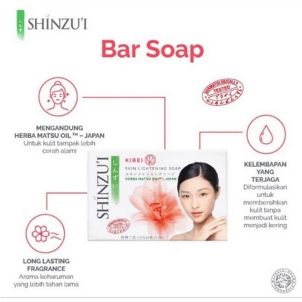 Shinzui Skin Lightening Bar Soap Matsu Kirei 60gr - Sabun Batang Shinzui