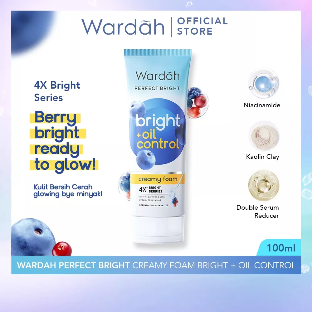 Wardah Perfect Bright Cooling Bright Jelly Facial Foam smoot glow oil control Creamy Foam