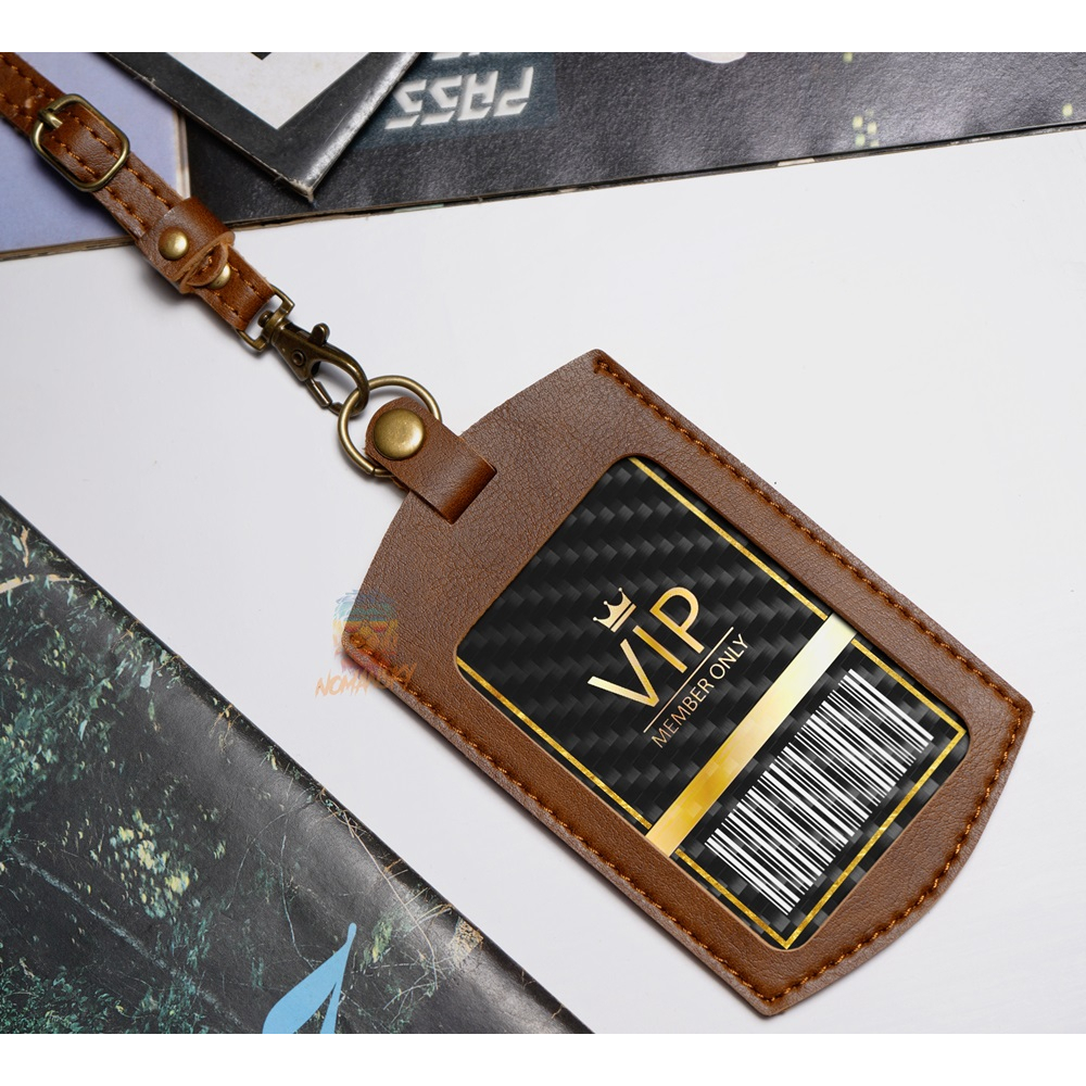 

Card Holder Kulit Id Card Kalung Holder Name Tag Kulit Aksesoris 3 Slot Kartu
