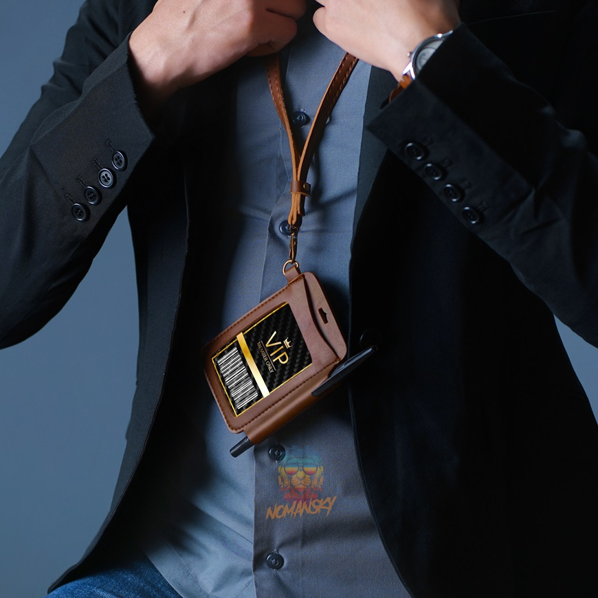 

RK Id card holder kulit / card holder / name tag holder Tempat Pulpen