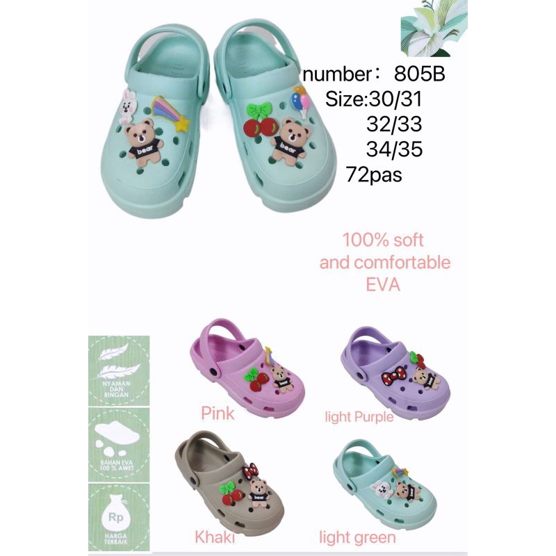 Sepatu Sandal Anak Perempuan  Baim Karakter Collin Terbaru