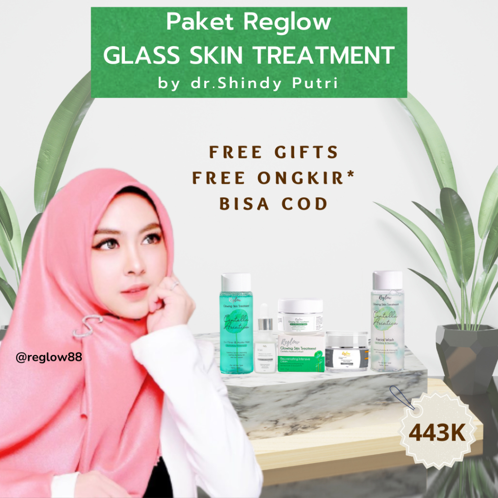 PAKET GLASS SKIN REGLOW by DOKTER SHINDY PUTRI_KRIM WAJAH PEMUTIH_WHITENING NIGHT CREAM_FACIAL WASH_