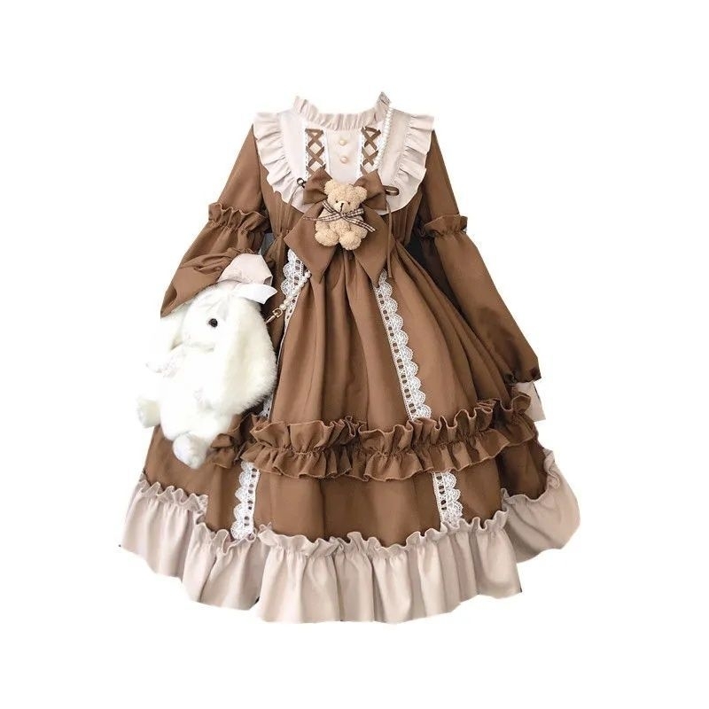 [MikanHiro Store] Lolita skirt full set Japanese spring and autumn cute loli student dress lolita soft sister skirt princess daily skirt