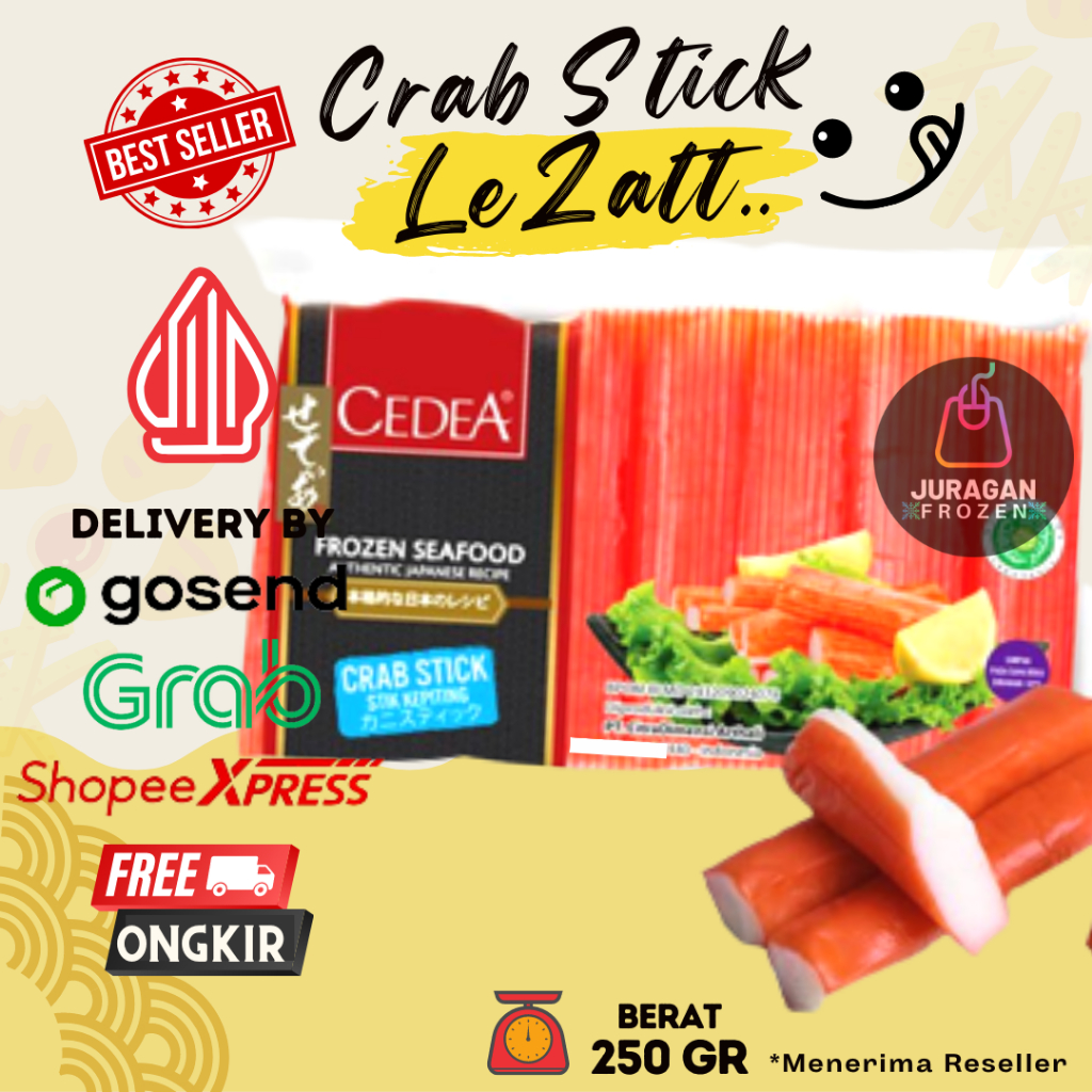 

CEDEA CRAB STICK 250GR SIAP SAJI/CRAB STIK KOREA HALAL/STIK CRAB PREMIUM MURAH