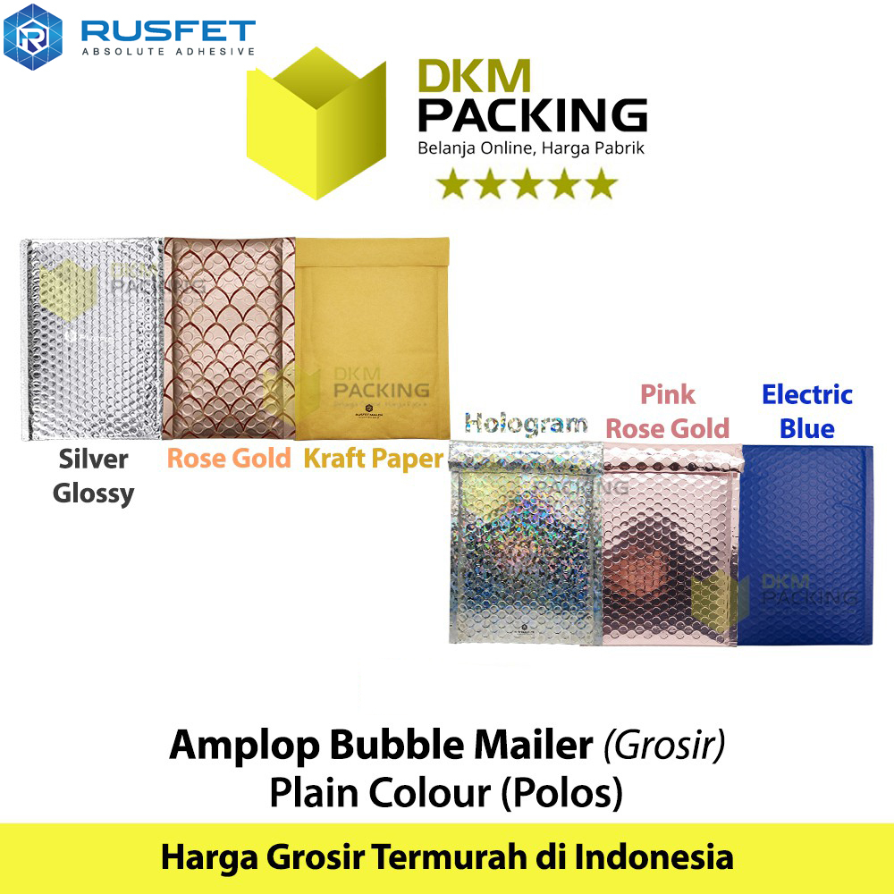 

AMPLOP BUBBLE MAILER POLOS BUBBLE WRAP ENVELOPE PLAIN RUSFET PREMIUM /SATUAN