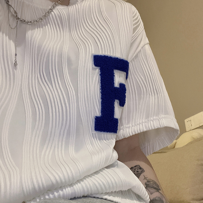 Korean Style Atasan T-shirt Lengan Pendek Vintage Bordir Oversize Baju Kaos Wanita