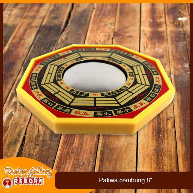 Kaca Cermin Fengshui Pat Kua Pakua / Ba Gua Segi Delapan Cembung 8&quot;