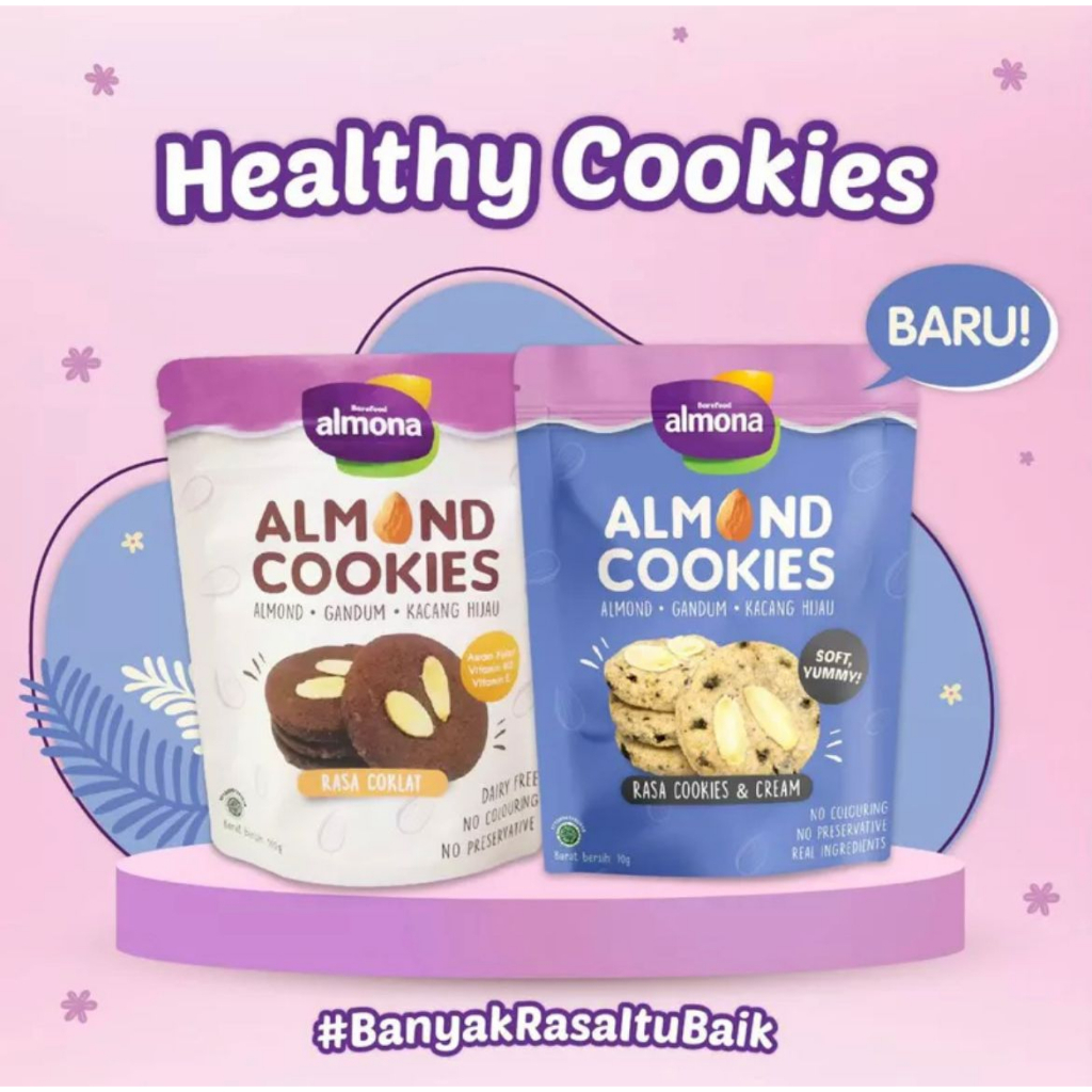 ALMONA ALMOND COOKIES BUSUI FRIENDLY | KACANG HIJAU GANDUM SNACK CEMILAN DIET SEHAT