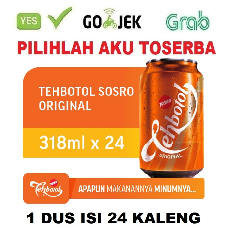 Teh Botol Sosro Original KALENG 318 ml - ( HARGA 1 DUS ISI 24 kaleng )