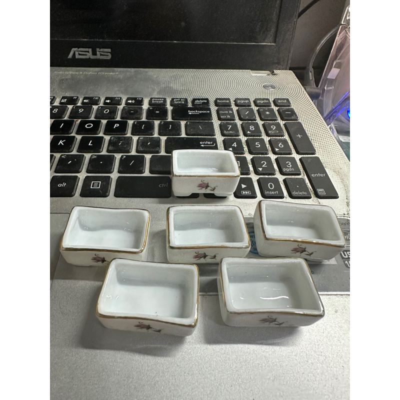 pot bunga miniatur keramik persegipanjang