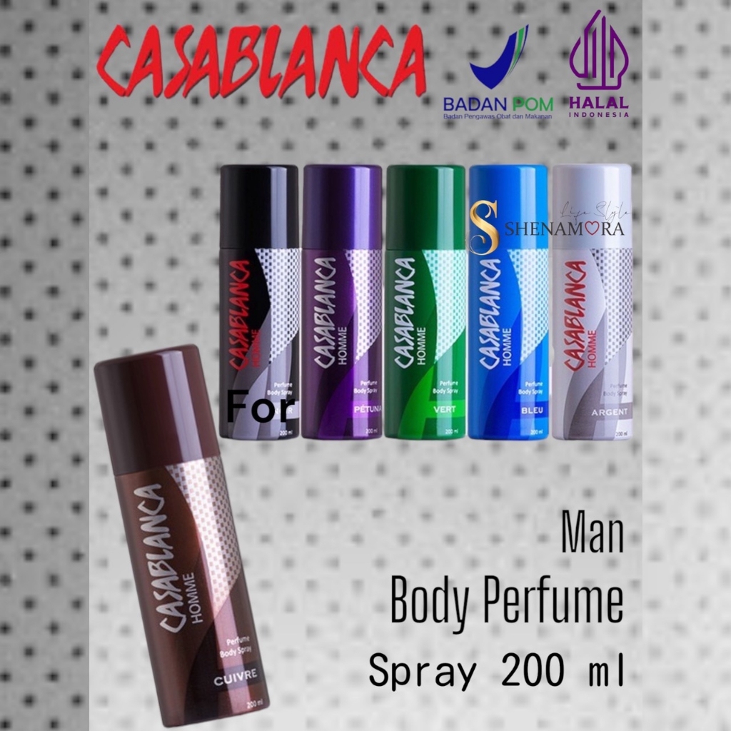 Casablanca Body Spray Pria | Deodorant 200 ml