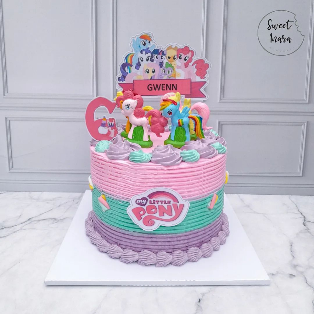 

KUE ULANG TAHUN LITTLE PONY/ LITTLE PONY BIRTHDAY CAKE 18CM